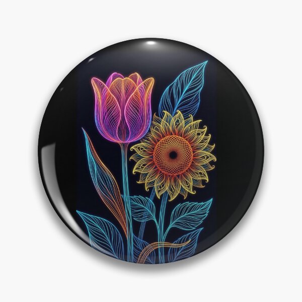 Item preview, Vibrant Neon Tulip & Sunflower: Wire-Wrap Floral Duo designed and sold by Siriusvibes.