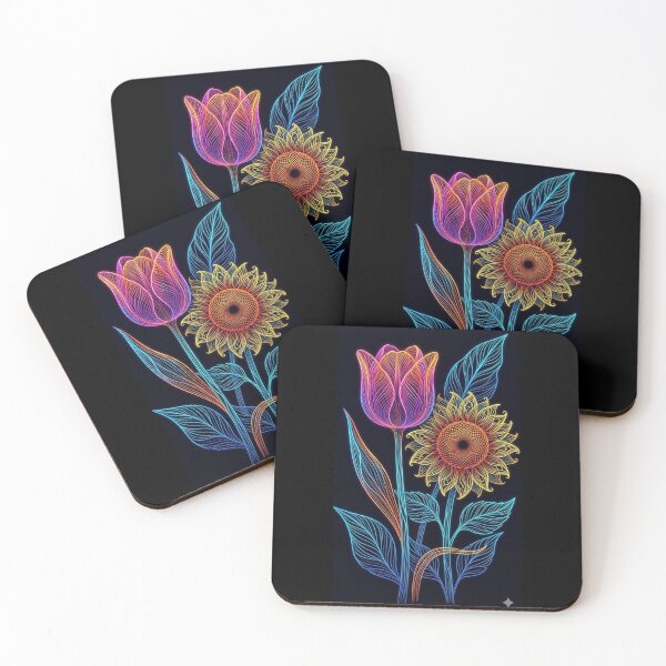 Item preview, Vibrant Neon Tulip & Sunflower: Wire-Wrap Floral Duo designed and sold by Siriusvibes.