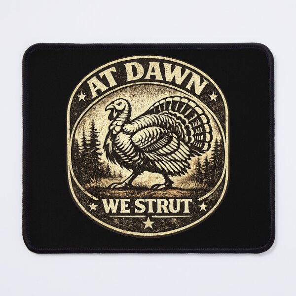 Item preview, Vintage Turkey Hunting Shirt – At Dawn We Strut – Wild Turkey Hunter Graphic designed and sold by WildWonderfulWear.