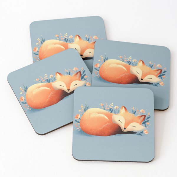 Item preview, Sleeping fox in a flower field designed and sold by anytka.