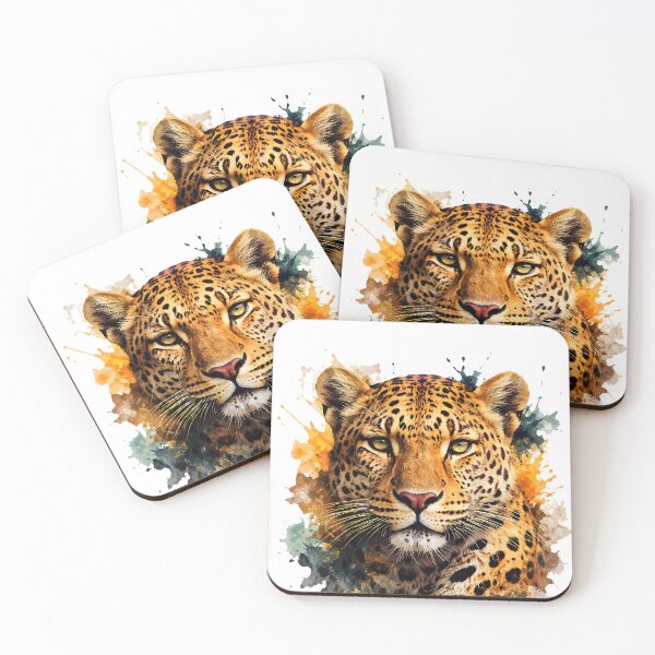 Item preview, Majestic Leopard Portrait Modern Animal Art designed and sold by giachem99.