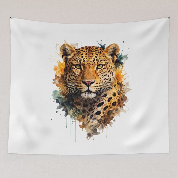 Item preview, Majestic Leopard Portrait Modern Animal Art designed and sold by giachem99.