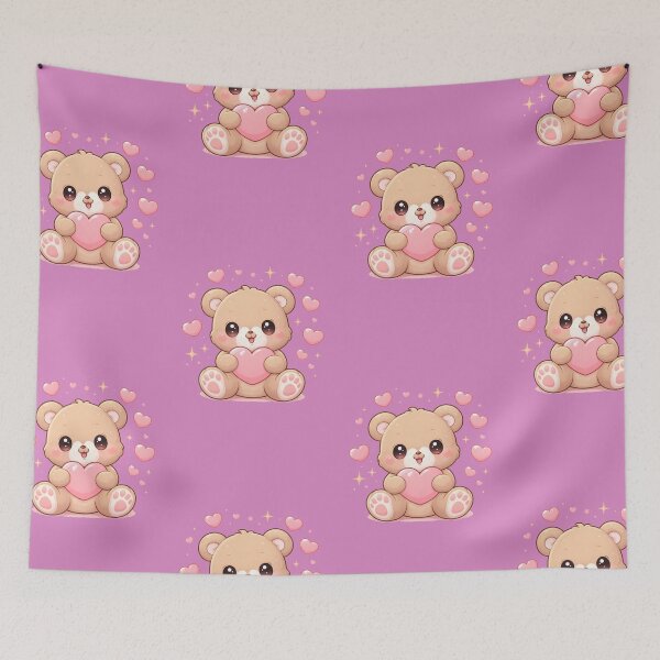 Item preview, Kawaii Bear with Heart – Cute Pastel Teddy Illustration Design designed and sold by WhimsicalGrid .