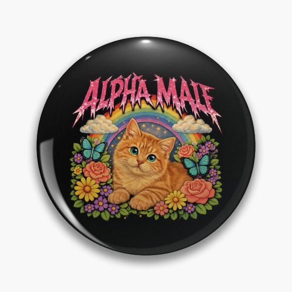 Item preview, Alpha Male Funny Kitten Rainbow Floral designed and sold by gear-posters.