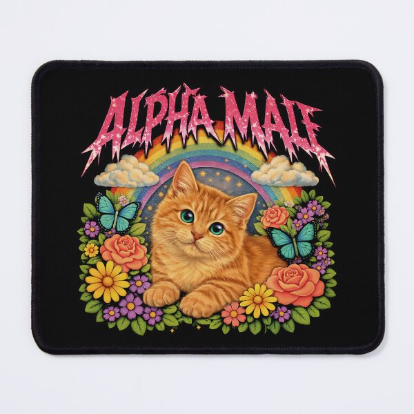 Item preview, Alpha Male Funny Kitten Rainbow Floral designed and sold by gear-posters.
