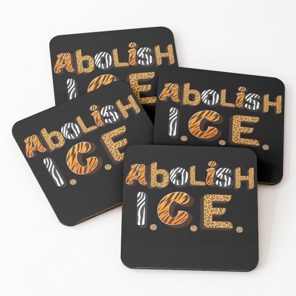 Item preview, abolish ice_animal print letters designed and sold by quinnhopp.