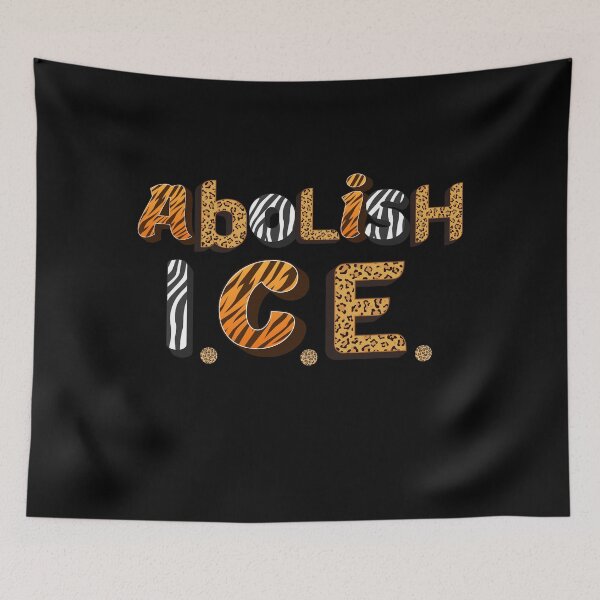 Item preview, abolish ice_animal print letters designed and sold by quinnhopp.