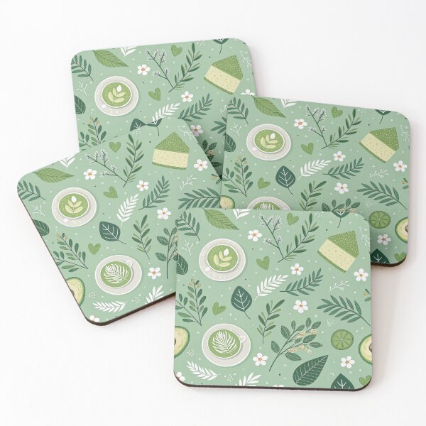 Item preview, Matcha Green Aesthetic Seamless Pattern designed and sold by Erik Visnievskij.