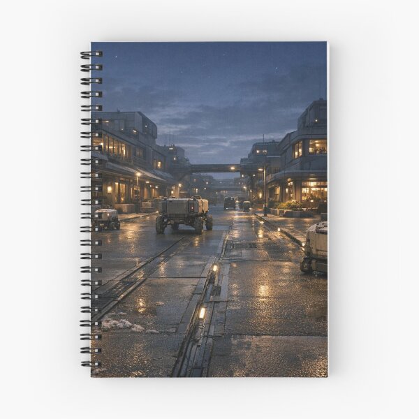 Item preview, Futuristic Sci-Fi City Street With Autonomous Robots designed and sold by NiceArtsPlace.