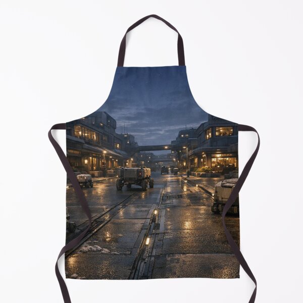 Item preview, Futuristic Sci-Fi City Street With Autonomous Robots designed and sold by NiceArtsPlace.