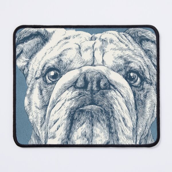 Item preview, Bulldog drawing with blue background designed and sold by anytka.