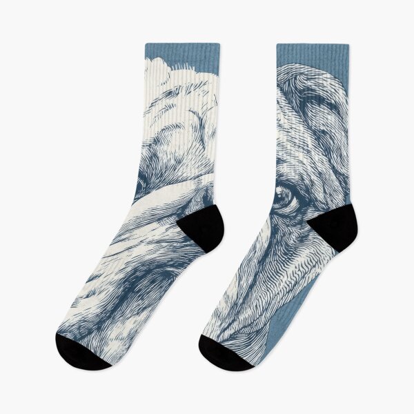 Item preview, Bulldog drawing with blue background designed and sold by anytka.