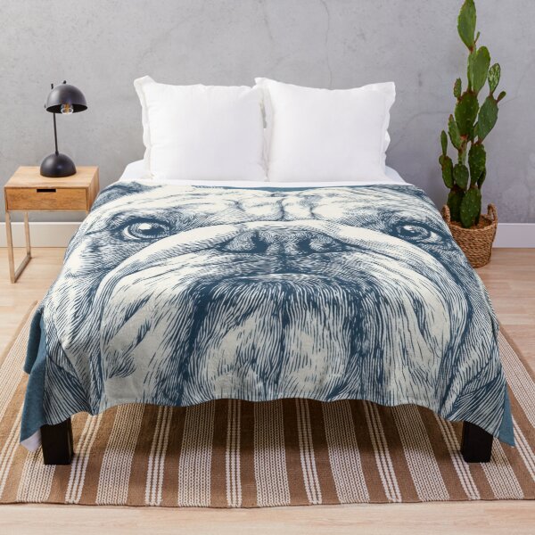 Item preview, Bulldog drawing with blue background designed and sold by anytka.