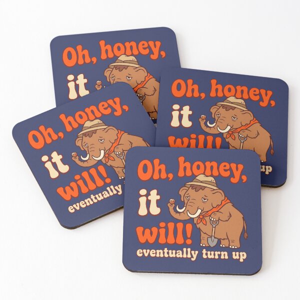 Item preview, Vintage Archaeologist Mammoth Mom Design - "Eventually Turn Up" - Whimsical Paleo Humor  designed and sold by ottrain.