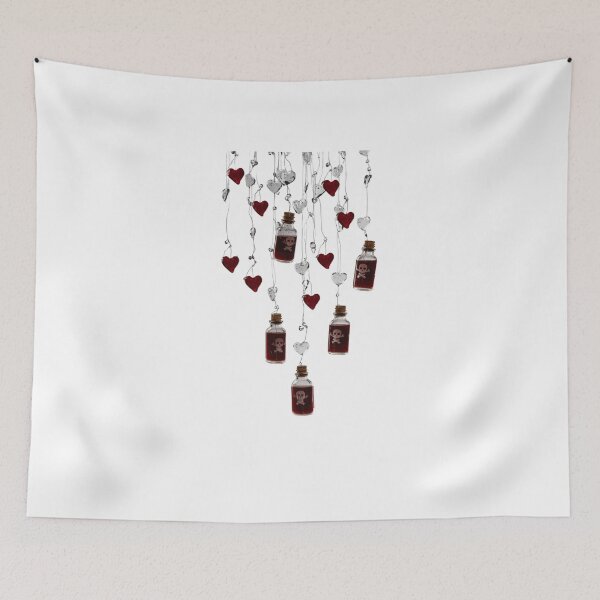 Item preview, Skull Poison Bottles and Hanging Hearts designed and sold by LoveIsPoison.