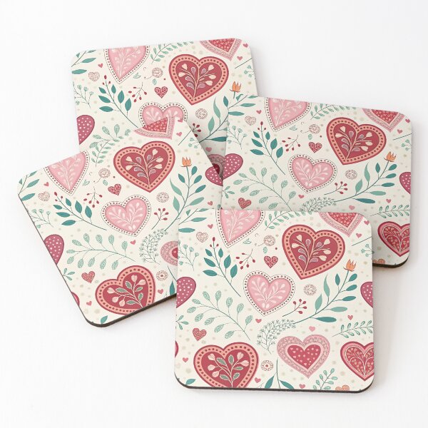 Item preview, Romantic Heart Floral Seamless Pattern designed and sold by Erik Visnievskij.