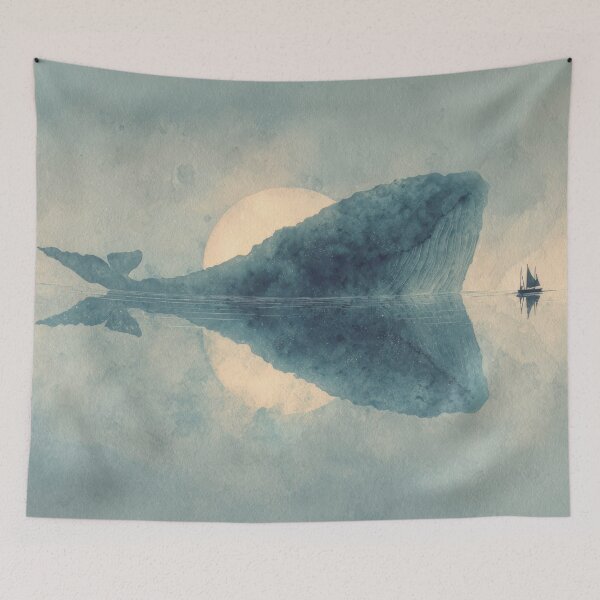 Item preview, Whale and sailboat in quiet water designed and sold by anytka.