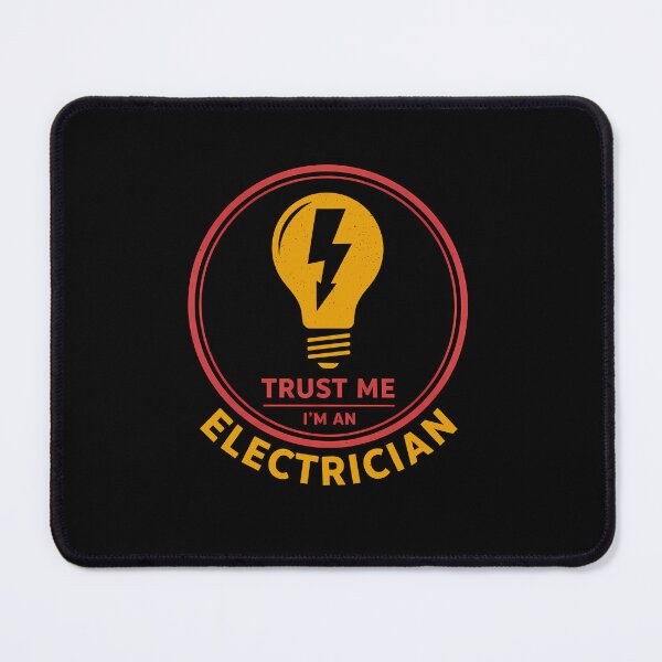 Item preview, Trust Me I'm An Electrician Retro Light Bulb Badge designed and sold by ZuToMi.