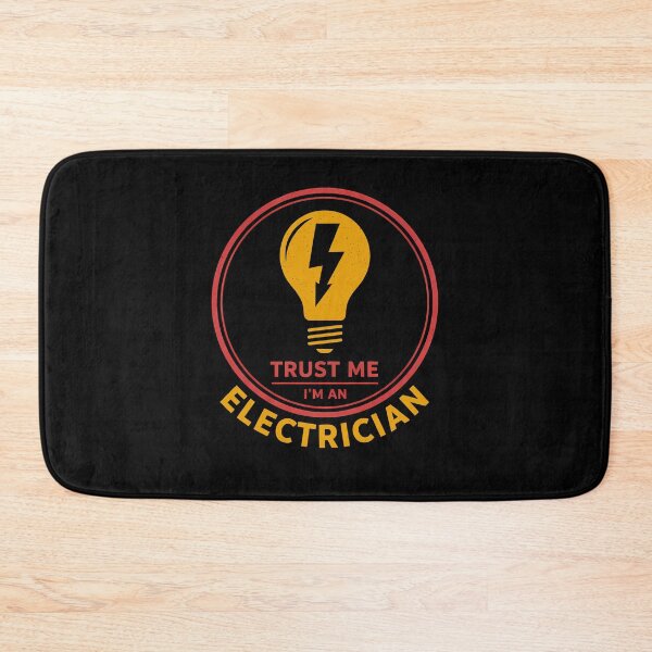 Item preview, Trust Me I'm An Electrician Retro Light Bulb Badge designed and sold by ZuToMi.