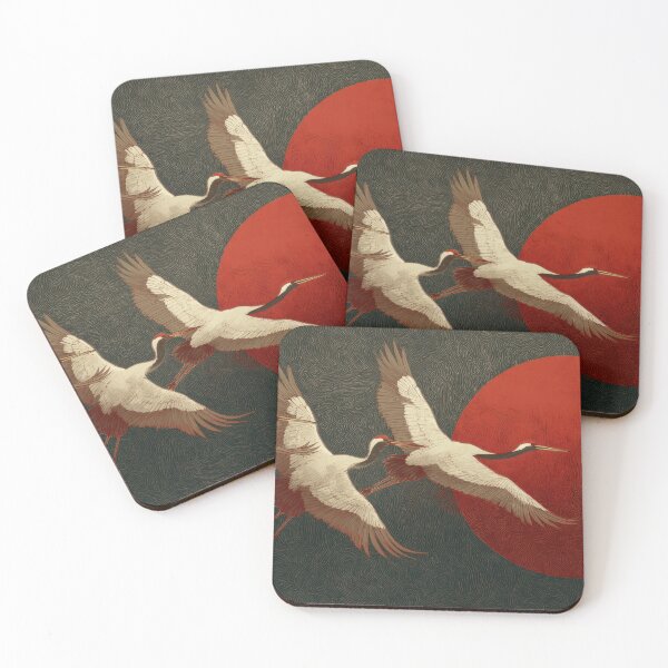 Item preview, Cranes fly across a rising sun designed and sold by anytka.
