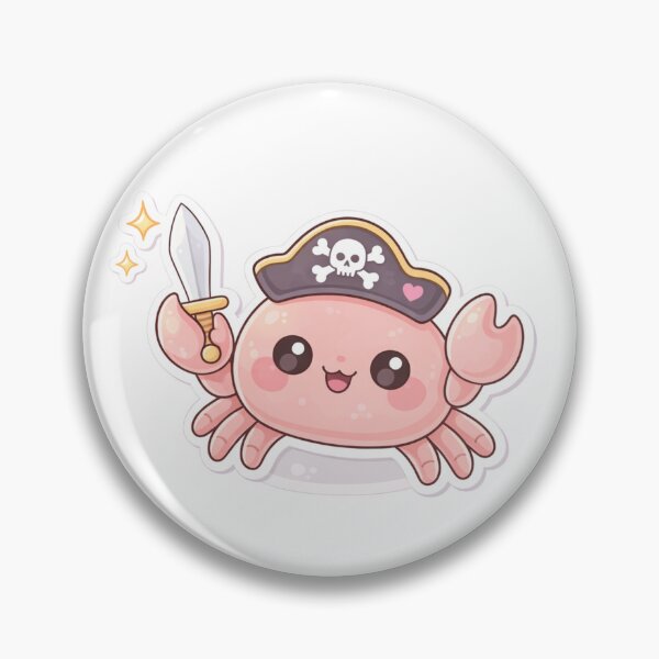 Item preview, Cute Pirate Crab Kawaii Cartoon Funny Sea Animal Buccaneer  designed and sold by Merchandiser099.