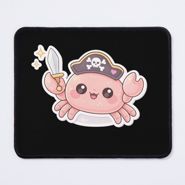 Item preview, Cute Pirate Crab Kawaii Cartoon Funny Sea Animal Buccaneer  designed and sold by Merchandiser099.