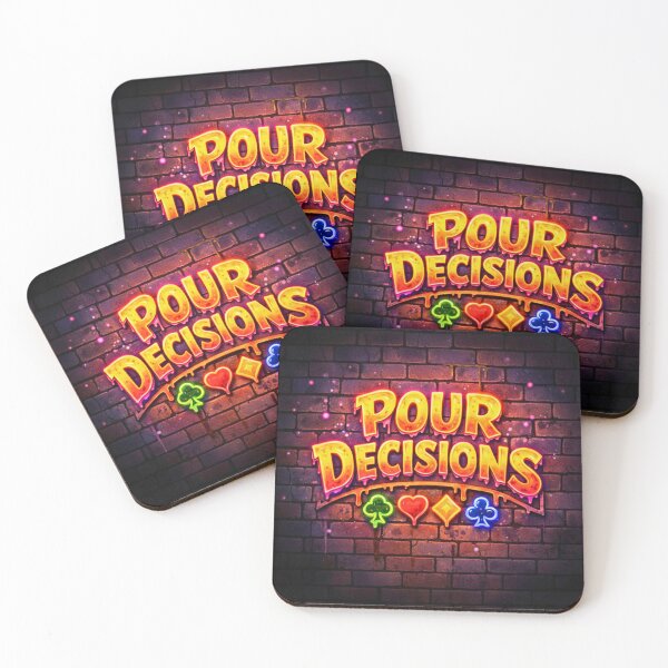 Item preview, Pour Decisions Neon Drip Logo — Bar Wall Art designed and sold by A Sinister Sly.