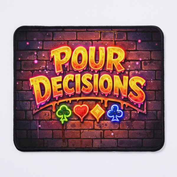 Item preview, Pour Decisions Neon Drip Logo — Bar Wall Art designed and sold by A Sinister Sly.