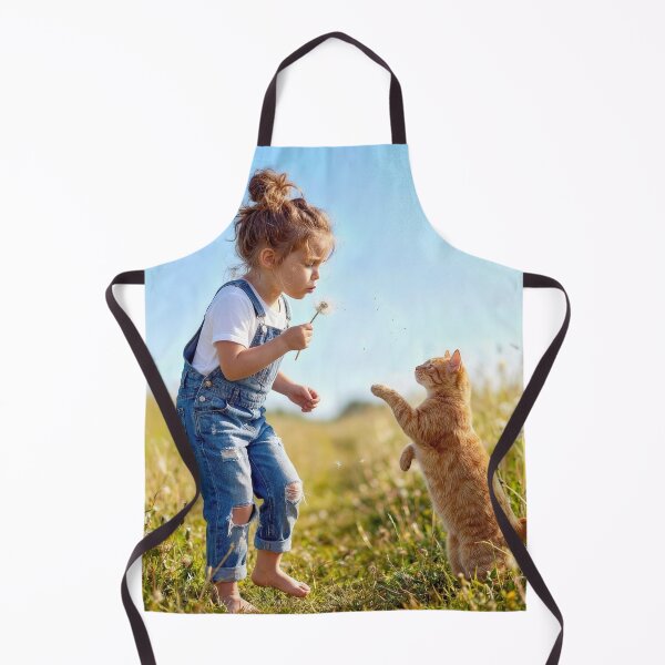 Item preview, Little Girl Blowing Dandelion Seeds with Her Cat designed and sold by Maria Dryfhout.