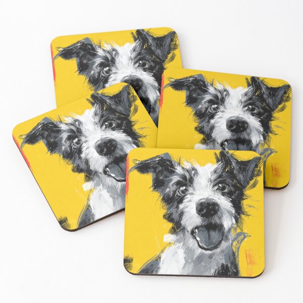 Item preview, Happy dog with yellow background designed and sold by anytka.