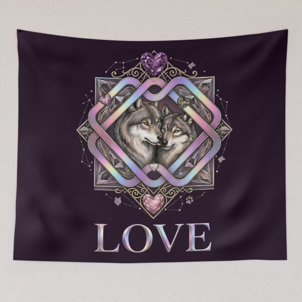 Item preview, Wolf Couple Wild Love Art designed and sold by Good Vibes .