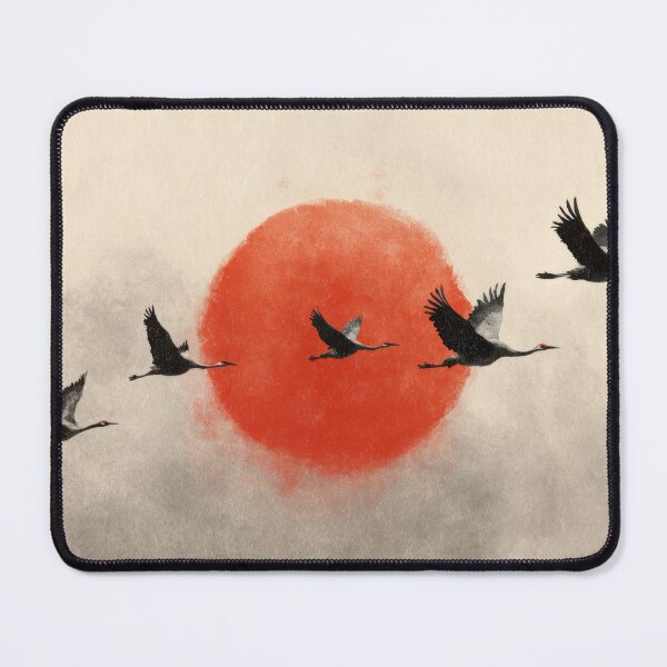 Item preview, Cranes flying against a red sun designed and sold by anytka.