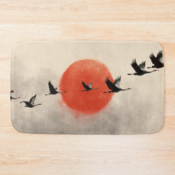 Item preview, Cranes flying against a red sun designed and sold by anytka.