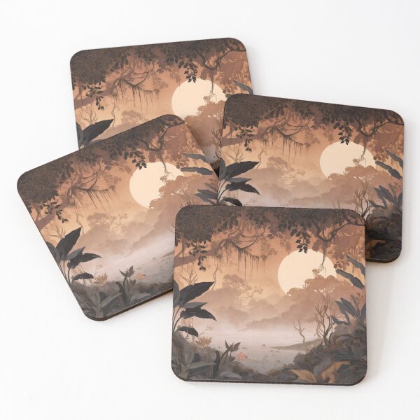 Item preview, Sepia Jungle Sunset Landscape designed and sold by LuminousFoundry.