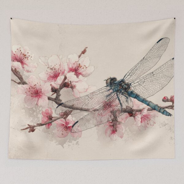 Item preview, Dragonfly on cherry bloom designed and sold by anytka.