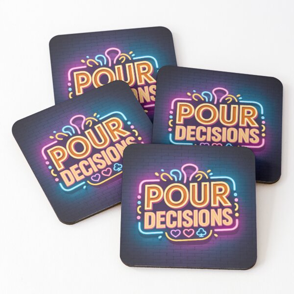 Item preview, Pour Decisions Neon Sign Logo — Dive Bar Art designed and sold by A Sinister Sly.