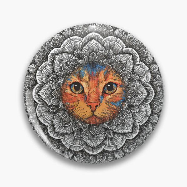 Artikelvorschau, Floral Mandala Art cat – Intricate Flower Mandala Design entworfen und verkauft von Anime9122.