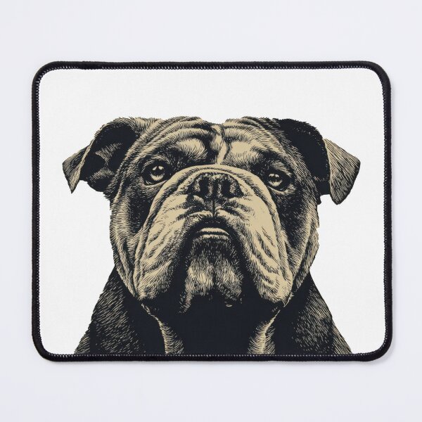 Item preview, Bulldog portrait in black and white designed and sold by anytka.