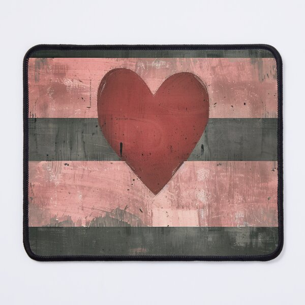 Item preview, Abstract Red Heart Wall Art Neutral Striped Background designed and sold by NarjaShop.