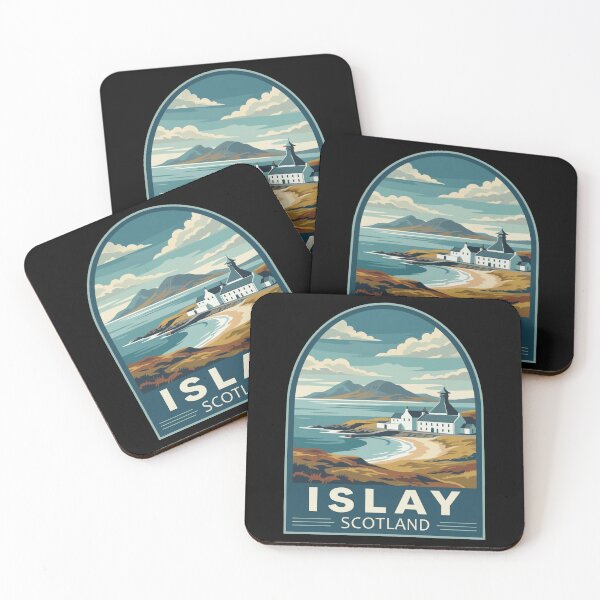 Item preview, Islay Scotland Vintage Travel Poster - Retro Hebridean Coastal Art designed and sold by Loom on the Loch.