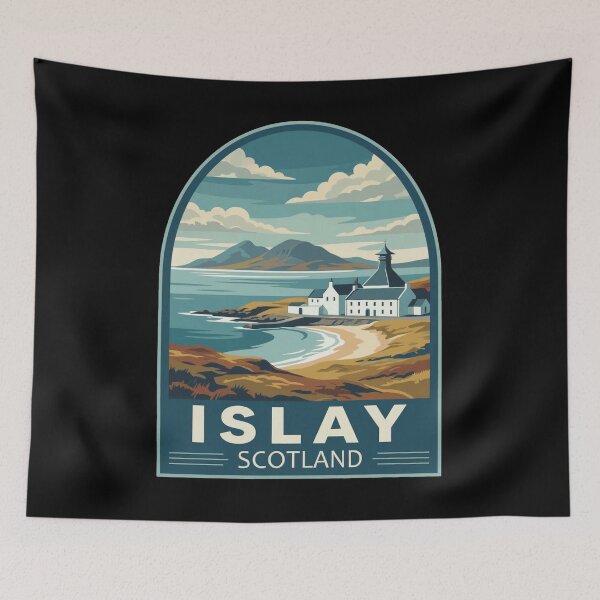 Item preview, Islay Scotland Vintage Travel Poster - Retro Hebridean Coastal Art designed and sold by Loom on the Loch.