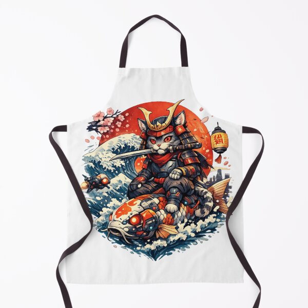 Item preview, Samurai Cat Rider – Futuristic Japanese Wave Art designed and sold by CosmicSplendor.