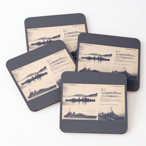 Item preview, Fletcher Class Destroyer WW2 Ship Identification Card 1943 designed and sold by MilitaryMart.
