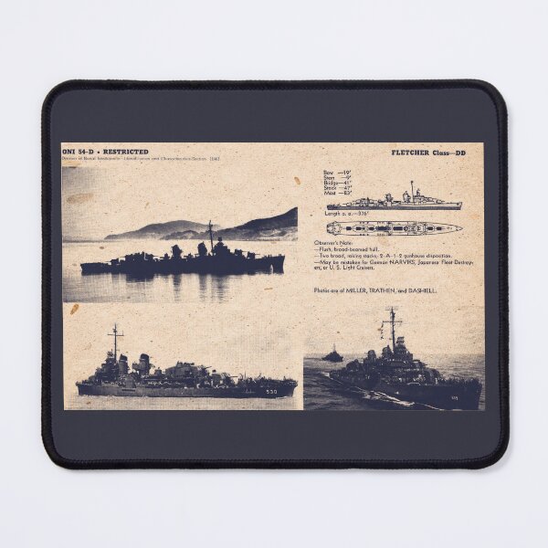 Item preview, Fletcher Class Destroyer WW2 Ship Identification Card 1943 designed and sold by MilitaryMart.