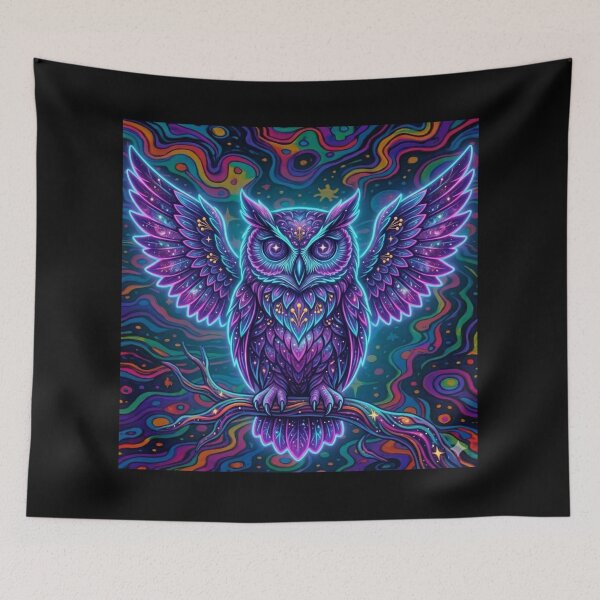 Item preview, Celestial Night Owl: Galaxy Guardian with Lunar Vibe designed and sold by Siriusvibes.