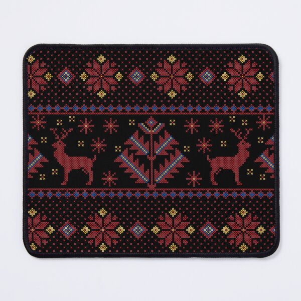 Item preview, Palestinian Tatreez Art Embroidery Design #7 Deers Pattern -Red-Blue designed and sold by Hurriyyatee.