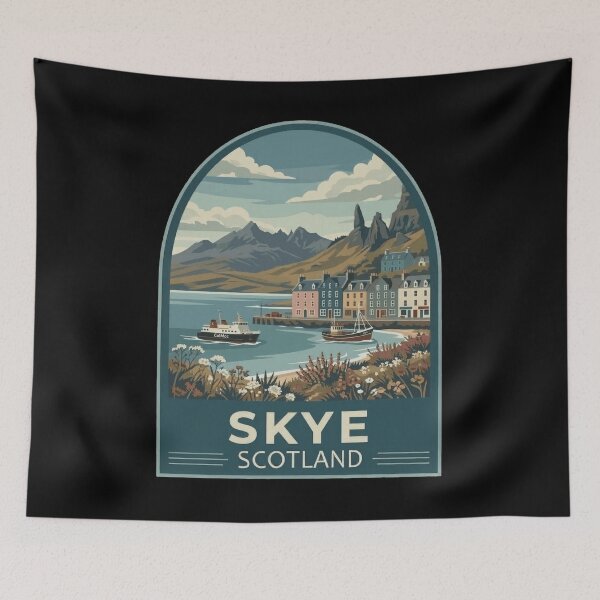 Item preview, Isle of Skye Scotland Vintage Travel Poster designed and sold by Loom on the Loch.
