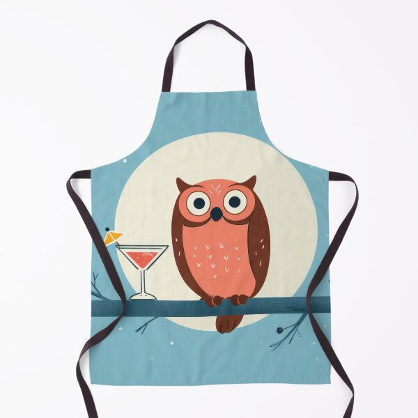 Item preview, Cute owl with a drink under moon designed and sold by anytka.