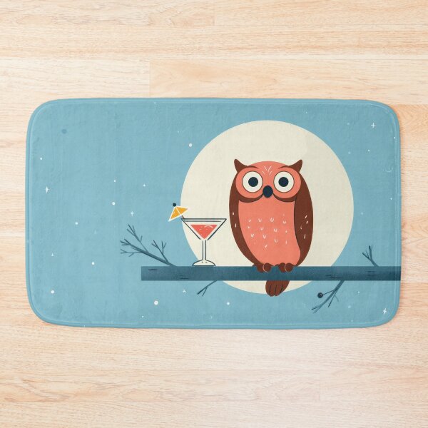 Item preview, Cute owl with a drink under moon designed and sold by anytka.