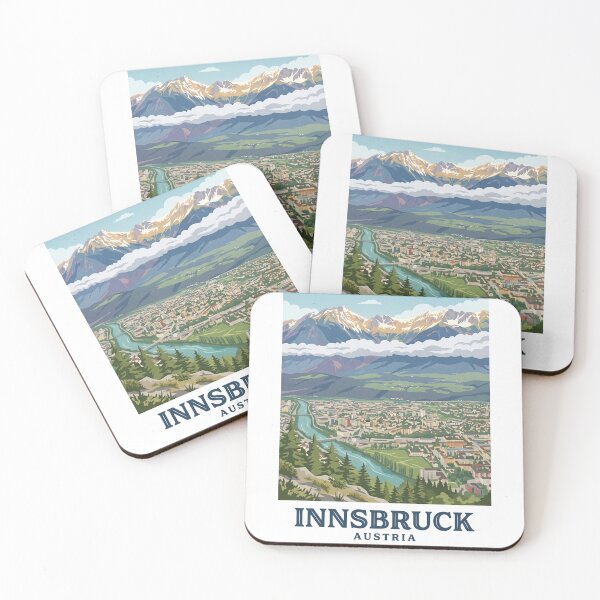 Item preview, Innsbruck Austria Travel Poster – Modern Alpine Cityscape, Vintage Illustration, Minimalist Wall Art designed and sold by varunmav.